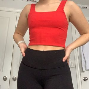 American Eagle Red Cropped Top